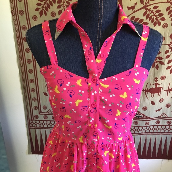 ! LF Pink Summer Dress with Collar ! - Picture 3 of 7